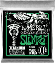 Cuerdas guitarra eléctrica Ernie ball Electric (6) 3126 Coated Titanium Not Even Slinky 12-56 - Juego de cuerdas