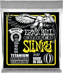 Cuerdas guitarra eléctrica Ernie ball Electric (6) 3127 Coated Titanium Beefy Slinky 11-54 - Juego de cuerdas