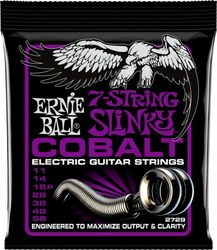 Cuerdas guitarra eléctrica Ernie ball Electric (7) 2729 Cobalt Power Slinky 11-58 - Juego de 7 cuerdas
