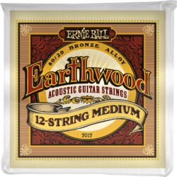 Cuerdas guitarra acústica Ernie ball Folk (12) 2012 Earthwood Medium 11-52 - Juego de 12 cuerdas