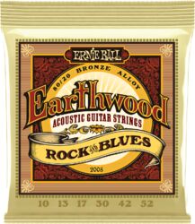 Cuerdas guitarra acústica Ernie ball Folk (6) 2008 Earthwood Rock & Blues 10-52 - Juego de cuerdas