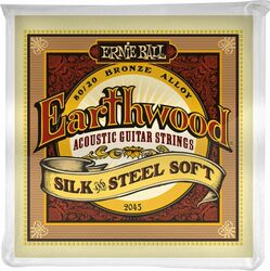 Cuerdas guitarra acústica Ernie ball Folk (6) 2045 Earthwood Silk & Steel 011-052 - Juego de cuerdas