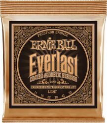 Cuerdas guitarra acústica Ernie ball Folk (6) 2548 Everlast Coated Phosphor Bronze 11-52 - Juego de cuerdas