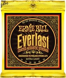 Cuerdas guitarra acústica Ernie ball Folk (6) 2560 Everlast Coated Extra Light 10-50 - Juego de cuerdas