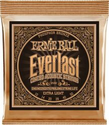 Cuerdas guitarra acústica Ernie ball Folk (6) 3150 Everlast Coated Phosphor Bronze 10-50 - Juego de cuerdas