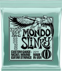 Cuerdas guitarra eléctrica Ernie ball P02211 Electric Guitar 6-String Set Mondo Slinky Nickel Wound 10.5-52 - Juego de cuerdas