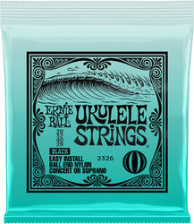 Cuerdas ukulele Ernie ball P02326 Ukulele 4-String Set Ball End Nylon Black Concert / Soprano 28-28 - Juego de 4 cuerdas