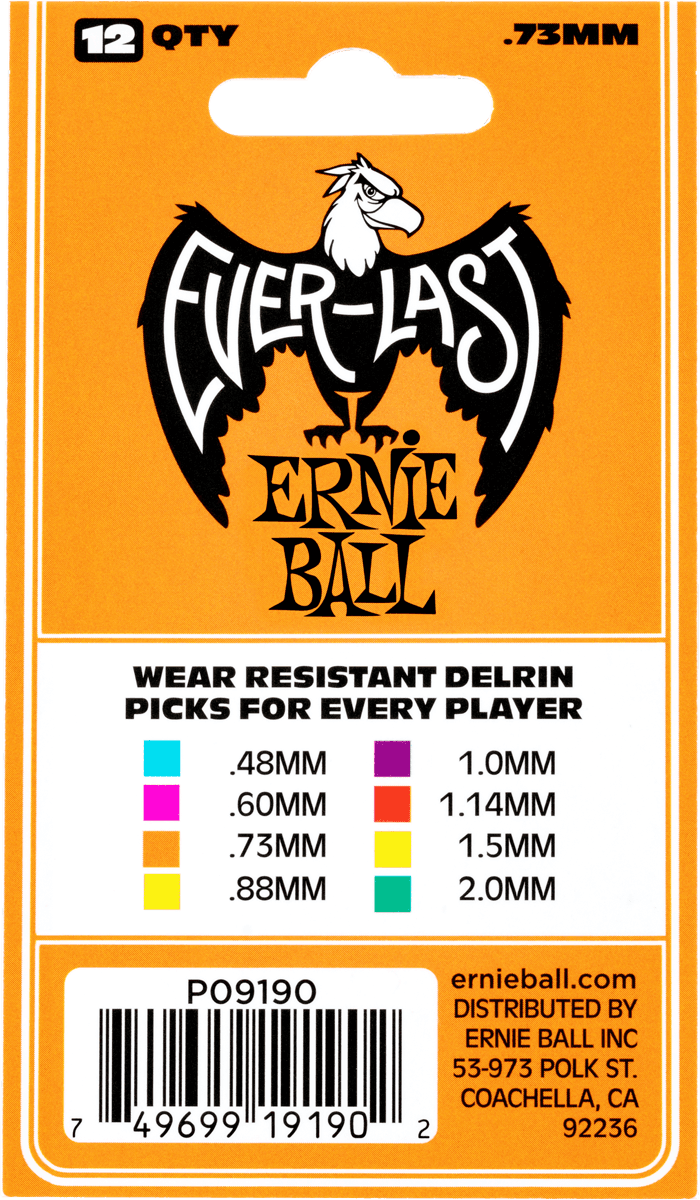 Ernie Ball Mediators Everlast Sachet De 12 Orange 0,73mm - Púas - Variation 2
