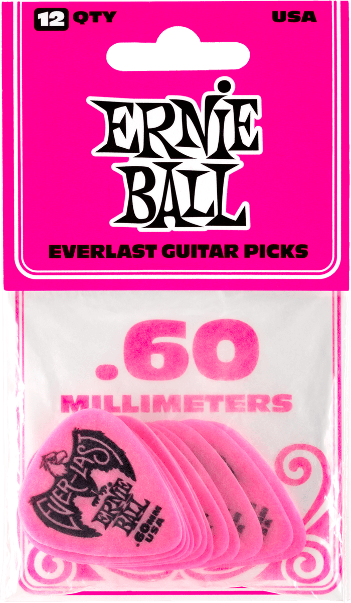 Ernie Ball Everlast 0.60mm Rose (sachet De 12) - Púas - Variation 1