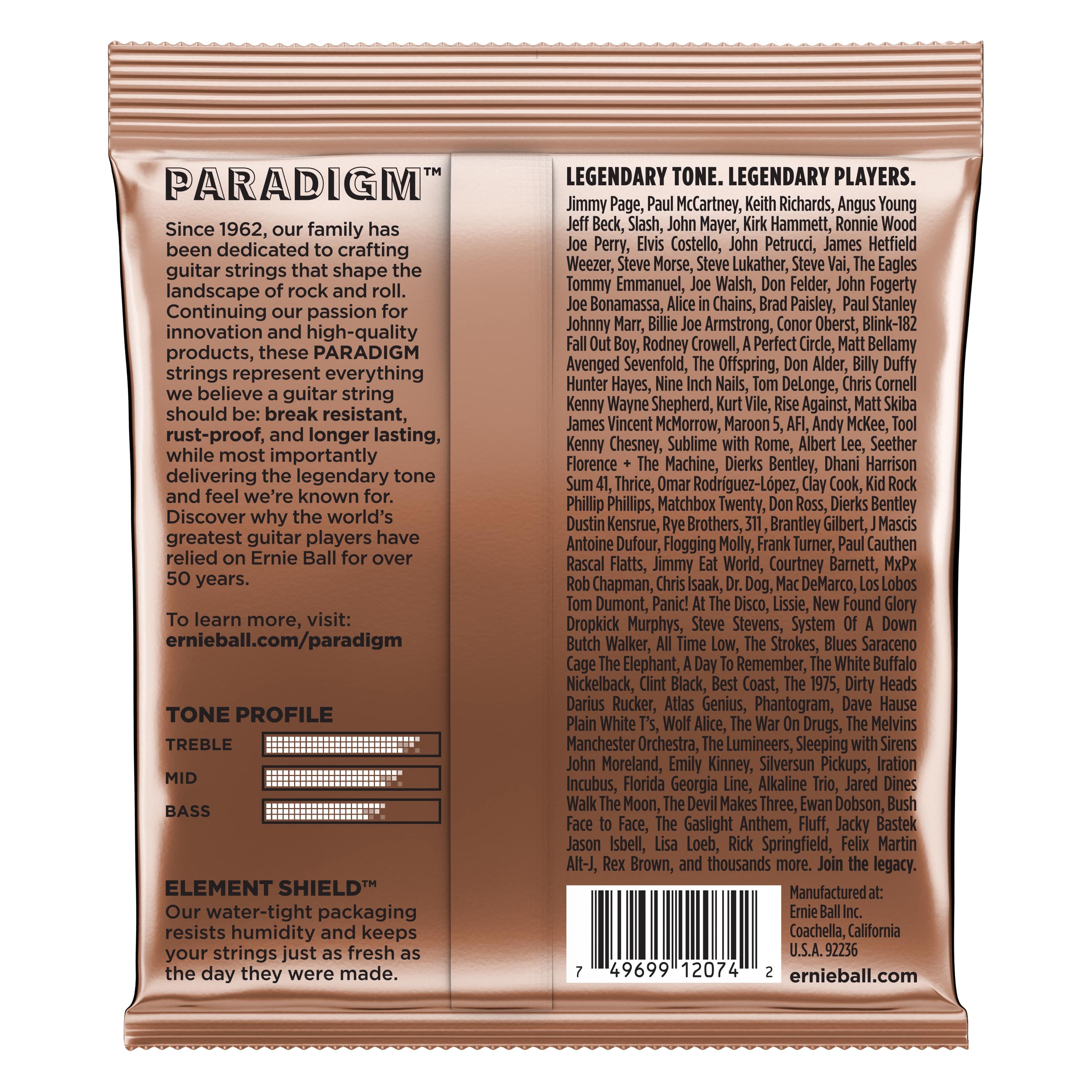 Ernie Ball Jeu De 6 Cordes Folk (6) 2074 Paradigm Phosphore Bronze Medium 13-56 - Cuerdas guitarra acústica - Variation 1