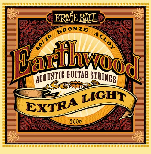 Ernie Ball Jeu De 6 Cordes Folk (6) 2006 Earthwood 80/20 Bronze Extra Light 10-50 - Cuerdas guitarra acústica - Variation 1