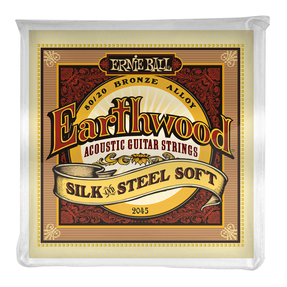 Ernie Ball Jeu De 6 Cordes Folk (6) 2045 Earthwood 80/20 Bronze Soft - Silk&steel 11-52 - Cuerdas guitarra acústica - Variation 1