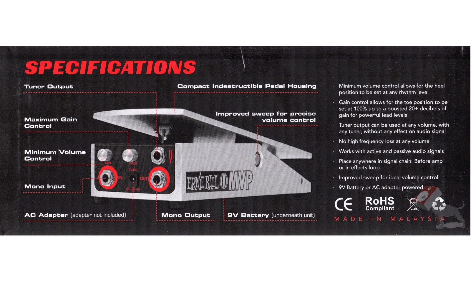 Ernie Ball Pedale De Volume Mvp - Pedal wah / filtro - Variation 3