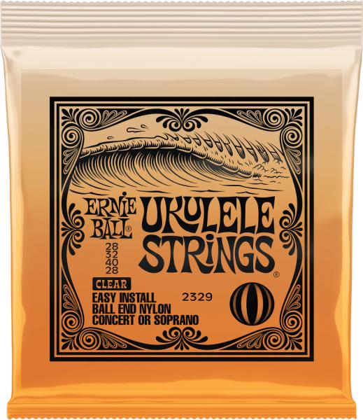 Cuerdas ukulele Ernie ball P02329 Ukulele Ball End Nylon Strings Clear Concert / Soprano 28-28
