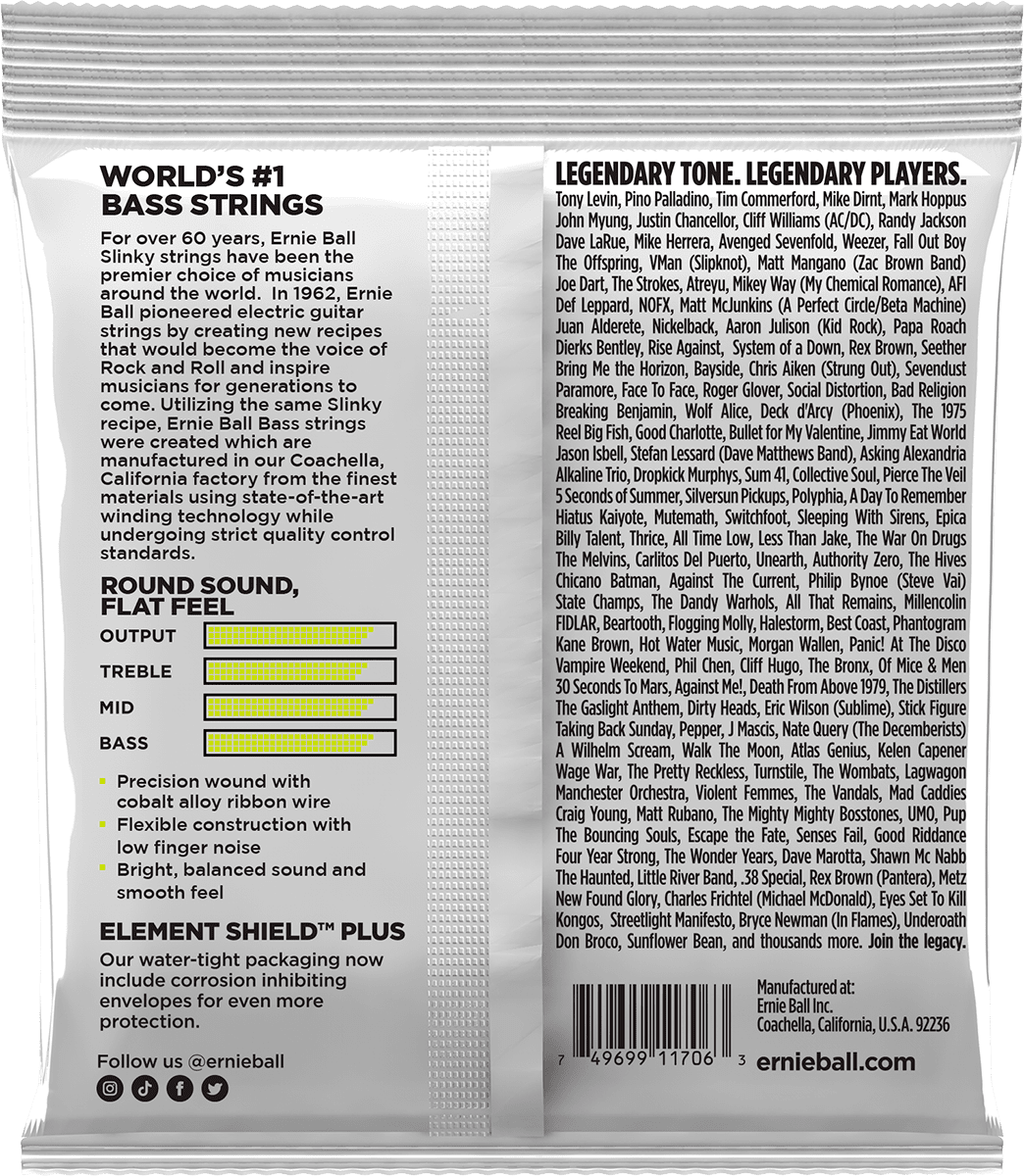 Ernie Ball Regular Slinky Flatwound Short Scale 45-105 - Cuerdas para bajo eléctrico - Variation 1