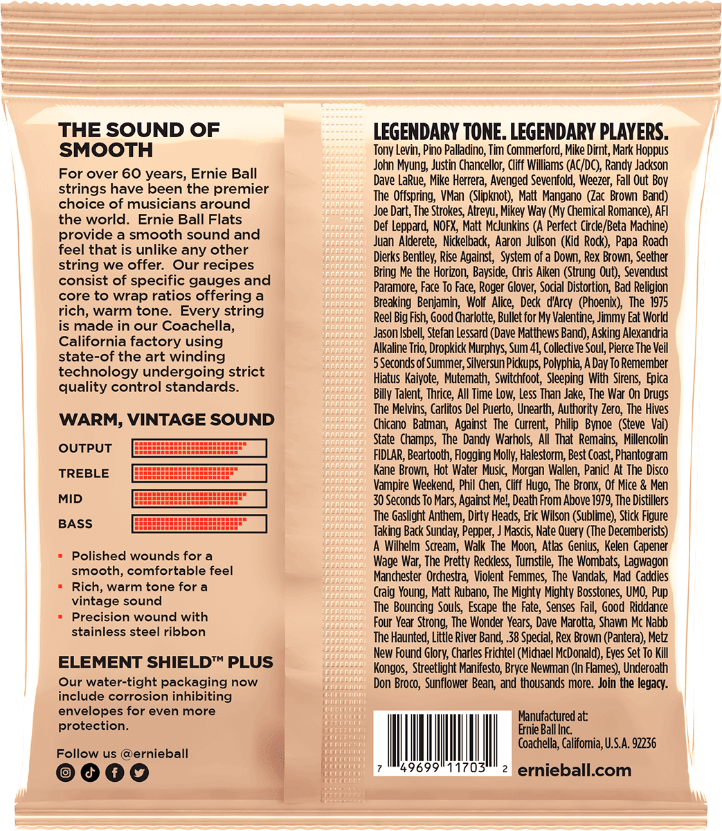 Ernie Ball Slinky Flats Bass Short Scale 45-105 - Cuerdas para bajo eléctrico - Variation 1