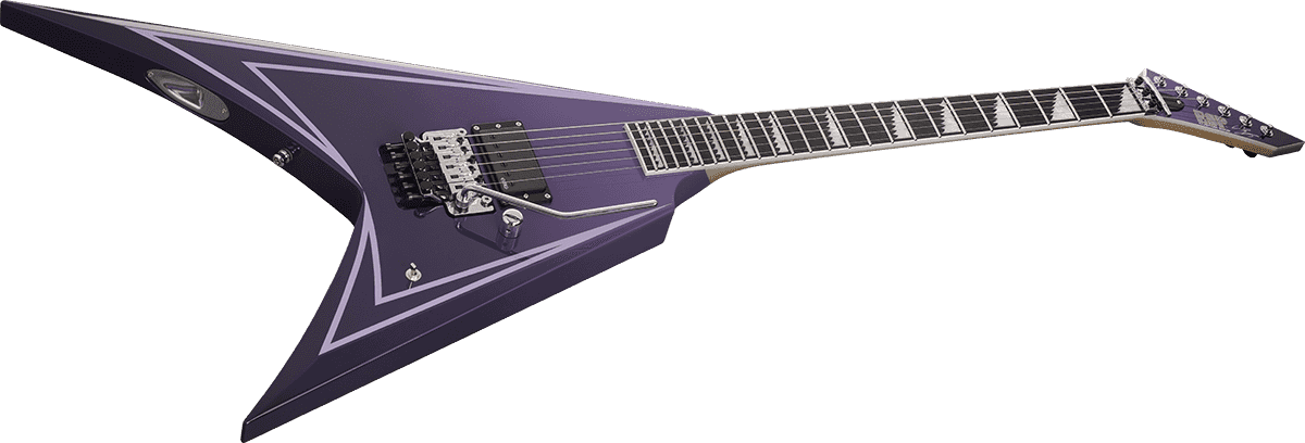 Esp Alexi Laiho Hexed Signature H Fr Eb - Purple Fade Satin W/ Ripped Pinstripes - Guitarra electrica metalica - Variation 1