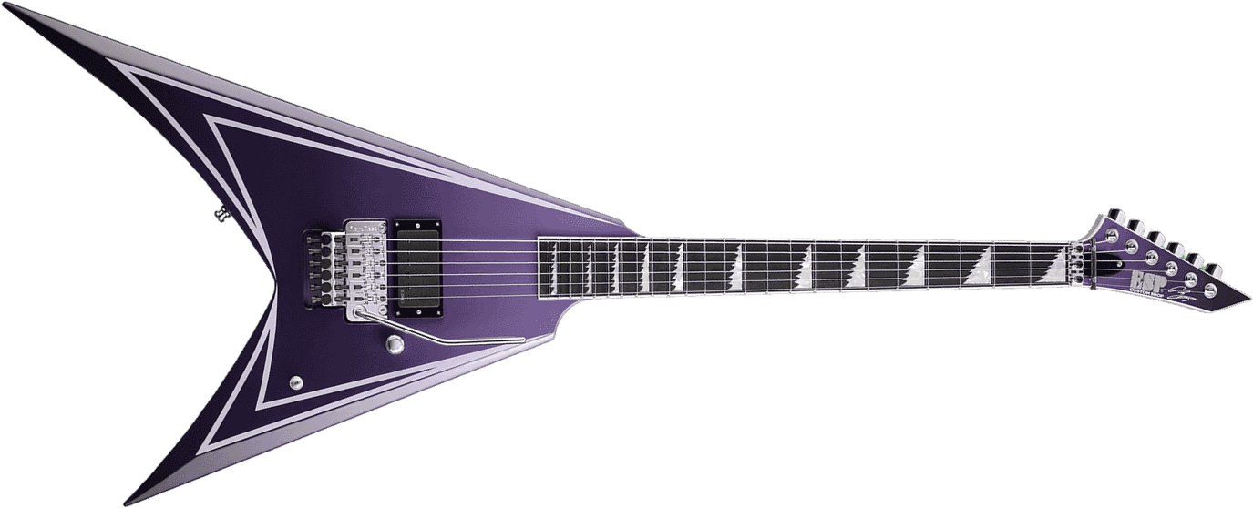 Esp Alexi Laiho Hexed Signature H Fr Eb - Purple Fade Satin W/ Ripped Pinstripes - Guitarra electrica metalica - Main picture