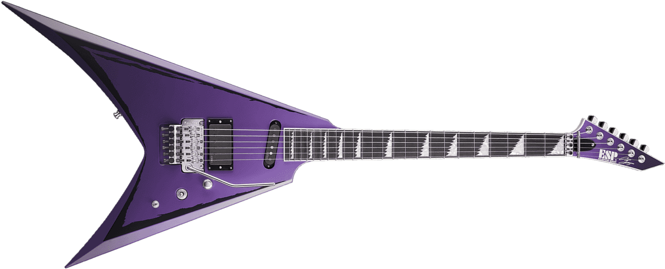 Esp Alexi Laiho Ripped Signature 2h Fr Eb - Purple Fade W/ Pinstripes - Guitarra electrica metalica - Main picture