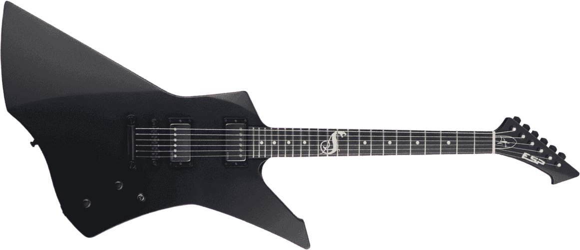 Esp Custom Shop James Hetfield Snakebyte Jap Signature 2h Emg Eb - Black Satin - Guitarra electrica metalica - Main picture