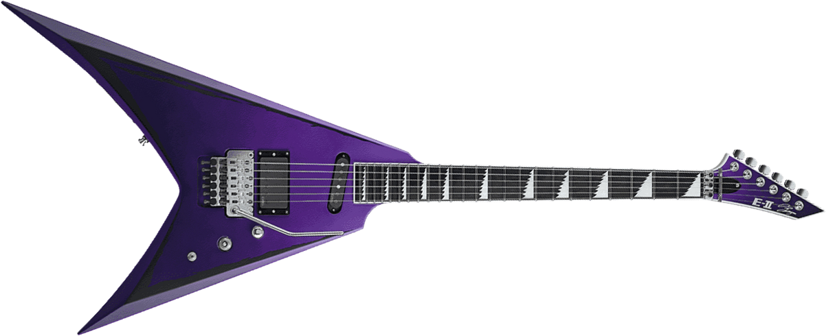Esp E-ii Alexi Laiho Ripped Signature Hs Fr Eb - Purple Fade Satin W/ Ripped Pinstripes - Guitarra electrica metalica - Main picture