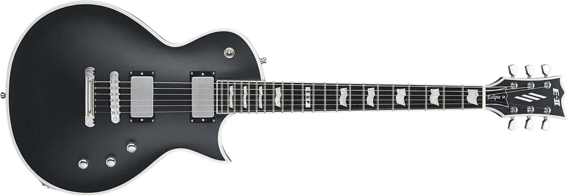 Esp E-ii Eclipse Bb Jap 2h Emg Ht Eb - Black Satin - Guitarra eléctrica de corte único. - Main picture