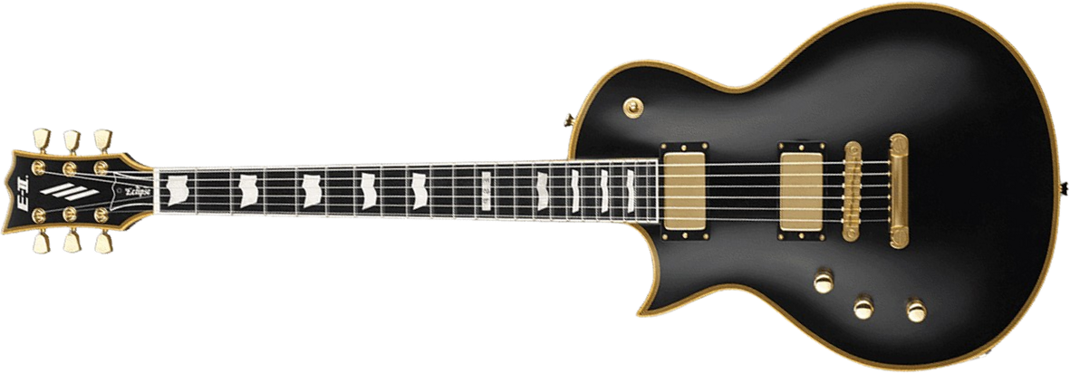 Esp E-ii Eclipse Db Lh Jap Gaucher 2h Emg Ht Eb - Vintage Black - Guitarra eléctrica de corte único. - Main picture