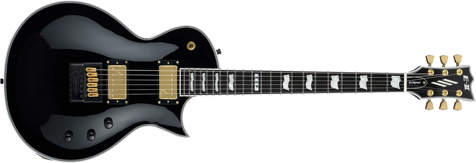 Esp E-ii Eclipse Full Thickness Evertune Jap 2h Fishman Fluence Modern Ht Eb - Gloss Black - Guitarra eléctrica de corte único. - Main picture