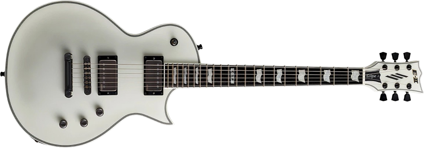 Esp E-ii Eclipse Jap 2h Emg Ht Eb - Snow White Satin - Guitarra eléctrica de corte único. - Main picture