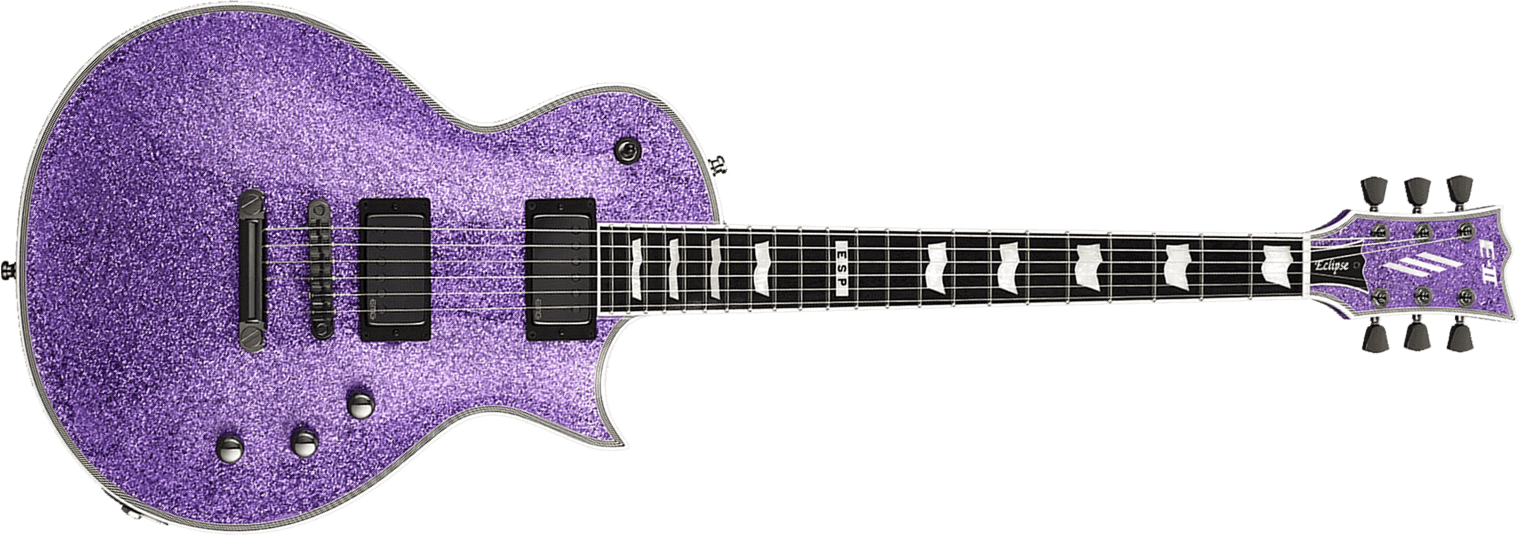 Esp E-ii Eclipse Jap 2h Emg Ht Eb - Purple Sparkle - Guitarra eléctrica de corte único. - Main picture