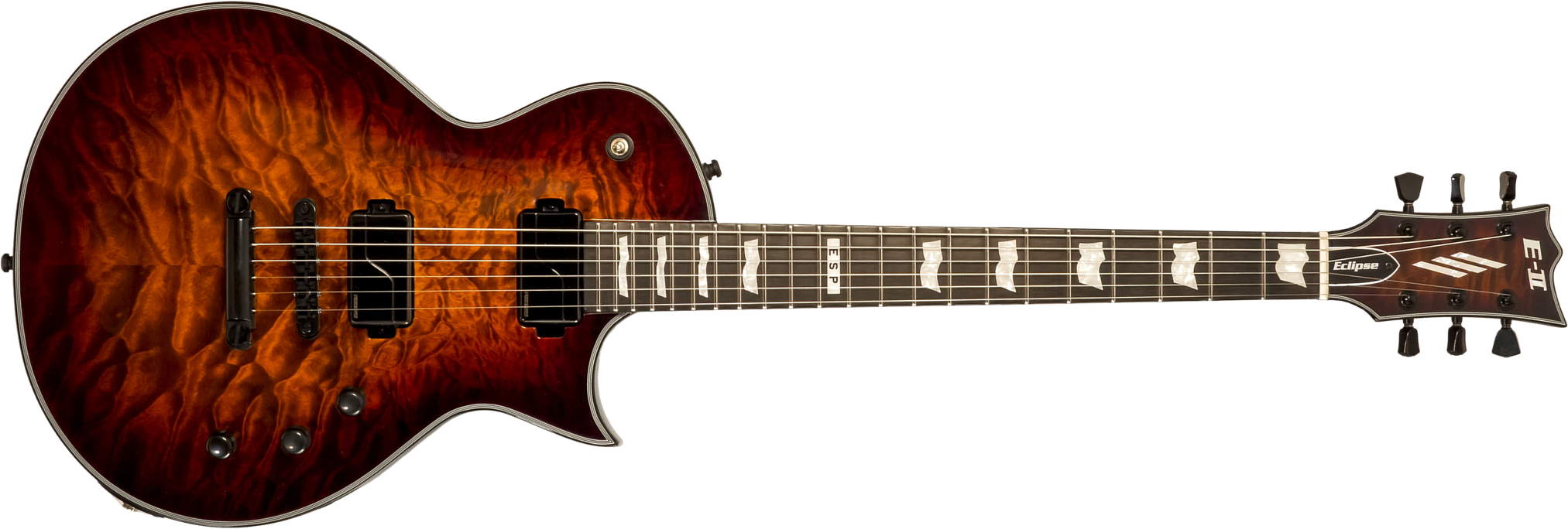 Esp E-ii Eclipse Jap 2h Fishman Fluence Modern Ht Eb - Tiger Eye Sunburst - Guitarra eléctrica de corte único. - Main picture