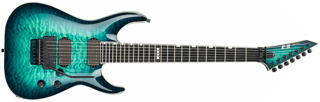 Esp E-ii Horizon Fr-7 Standard 7-cordes Hh Emg Fr Eb - Black Turquoise Burst - Guitarra eléctrica de 7 cuerdas - Main picture