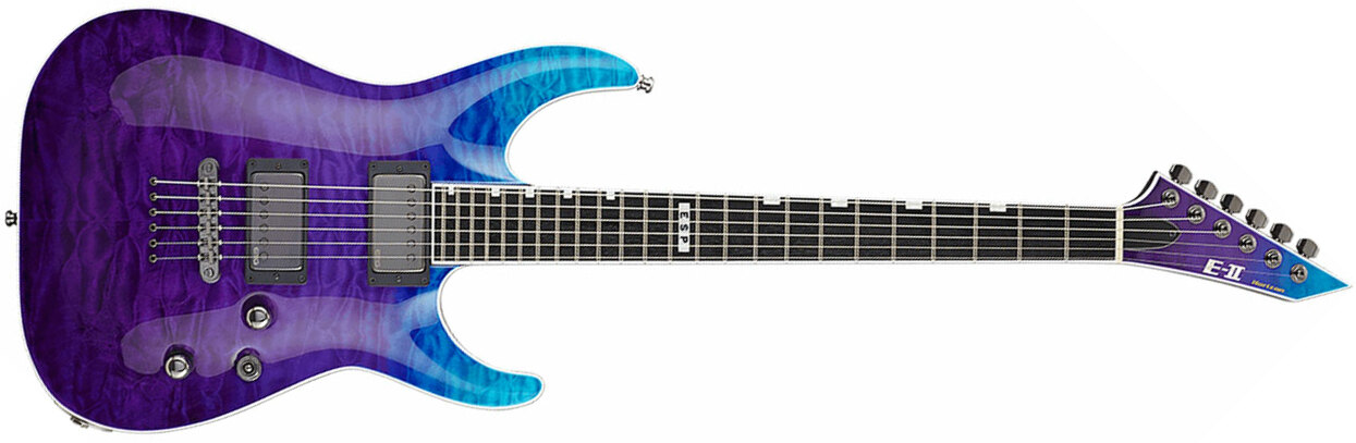 Esp E-ii Horizon Nt-ii Hh Emg Eb - Blue-purple Gradation - Guitarra eléctrica con forma de str. - Main picture