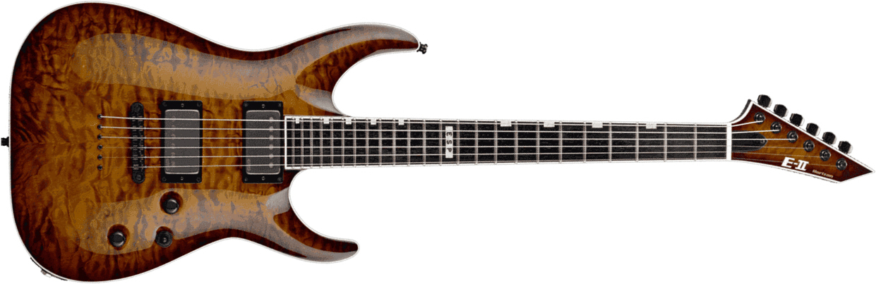 Esp E-ii Horizon Nt-ii Jap 2h Emg Ht Eb - Amber Cherry Sunburst - Guitarra eléctrica con forma de str. - Main picture