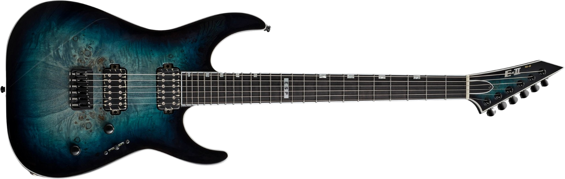 Esp E-ii M-ii Jap 2h Bare Knuckle Ht Eb - Mercury Blue Burst - Guitarra electrica metalica - Main picture