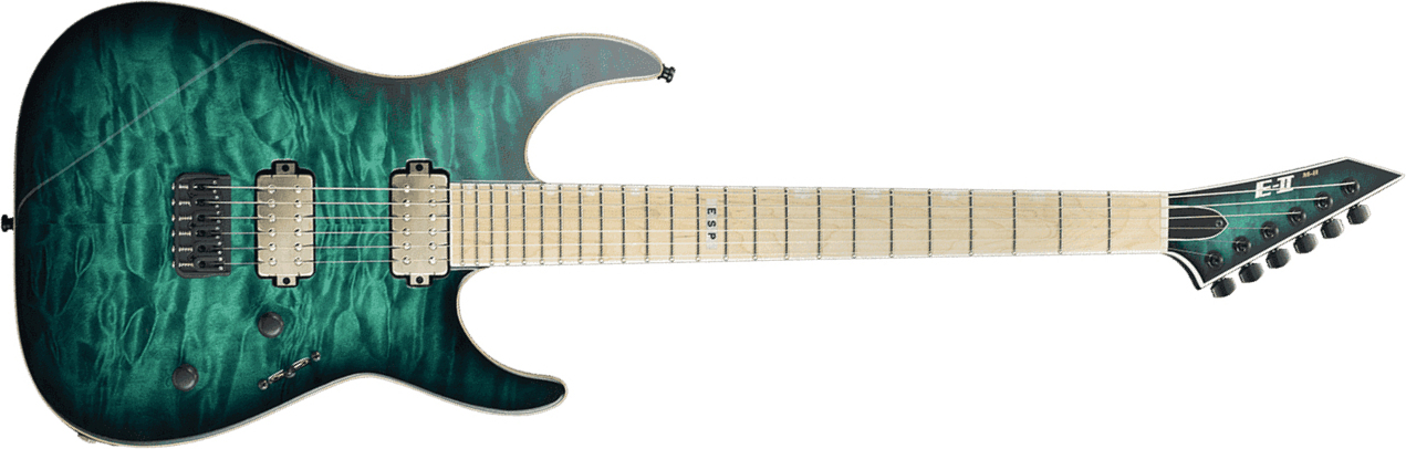Esp E-ii M-ii Nt Japon Bare Knuckle Hh Fr Mn - Black Turquoise Burst - Guitarra eléctrica con forma de str. - Main picture