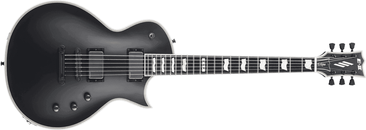 Esp Eclipse Jap 2h Emg Ht Eb - Black Satin - Guitarra eléctrica de corte único. - Main picture