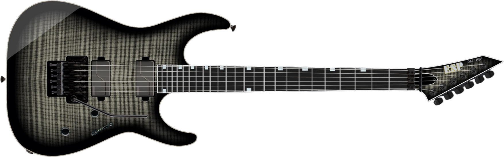Esp M-ii Ntb Usa 2h Fishman Fluence Modern Fr Eb - See Thru Black Sunburst - Guitarra electrica metalica - Main picture