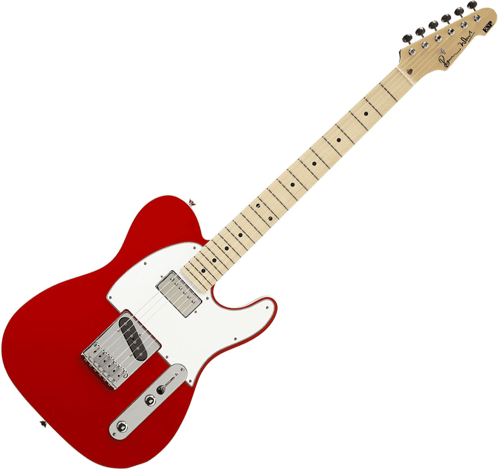 Guitarra eléctrica de cuerpo sólido Esp Custom Shop Ron Wood Original -  racing red rojo