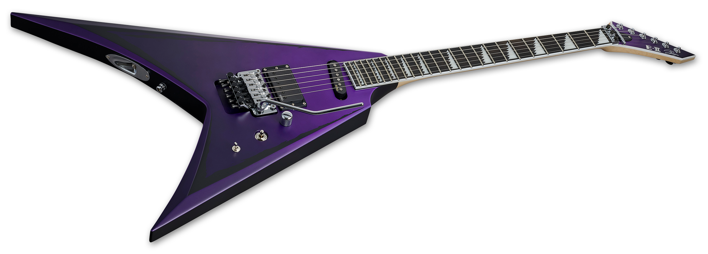 Esp E-ii Alexi Laiho Ripped Signature Hs Fr Eb - Purple Fade Satin W/ Ripped Pinstripes - Guitarra electrica metalica - Variation 1