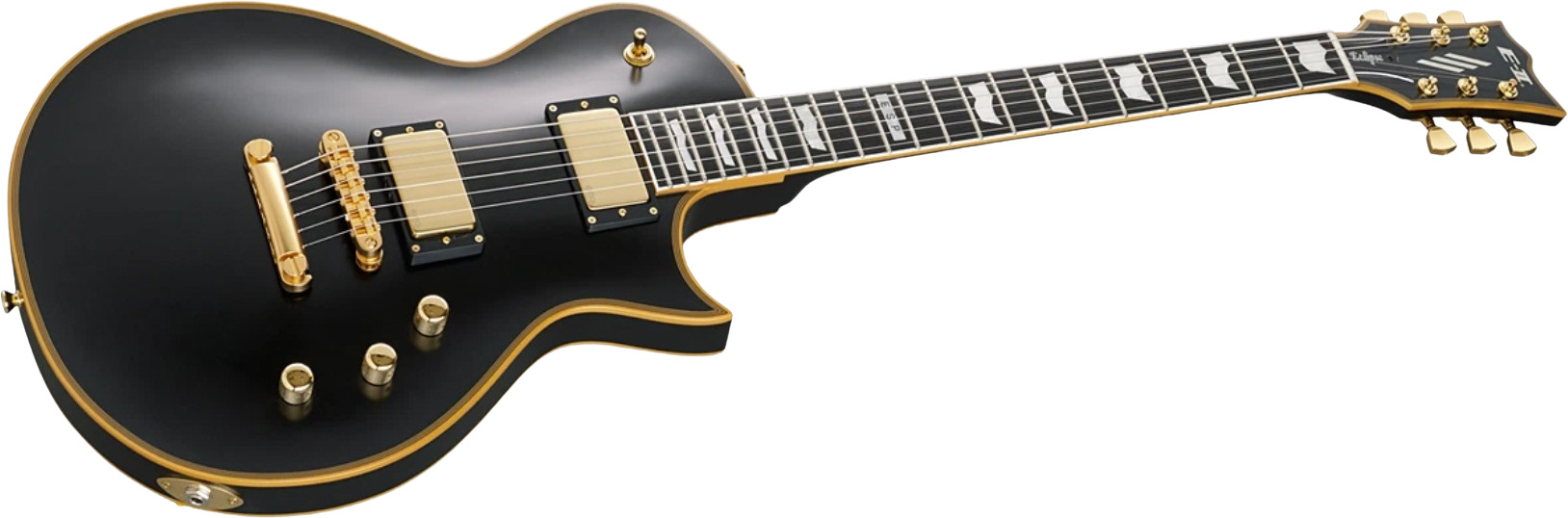 Esp E-ii Eclipse Db Lh Jap Gaucher 2h Emg Ht Eb - Vintage Black - Guitarra eléctrica de corte único. - Variation 1