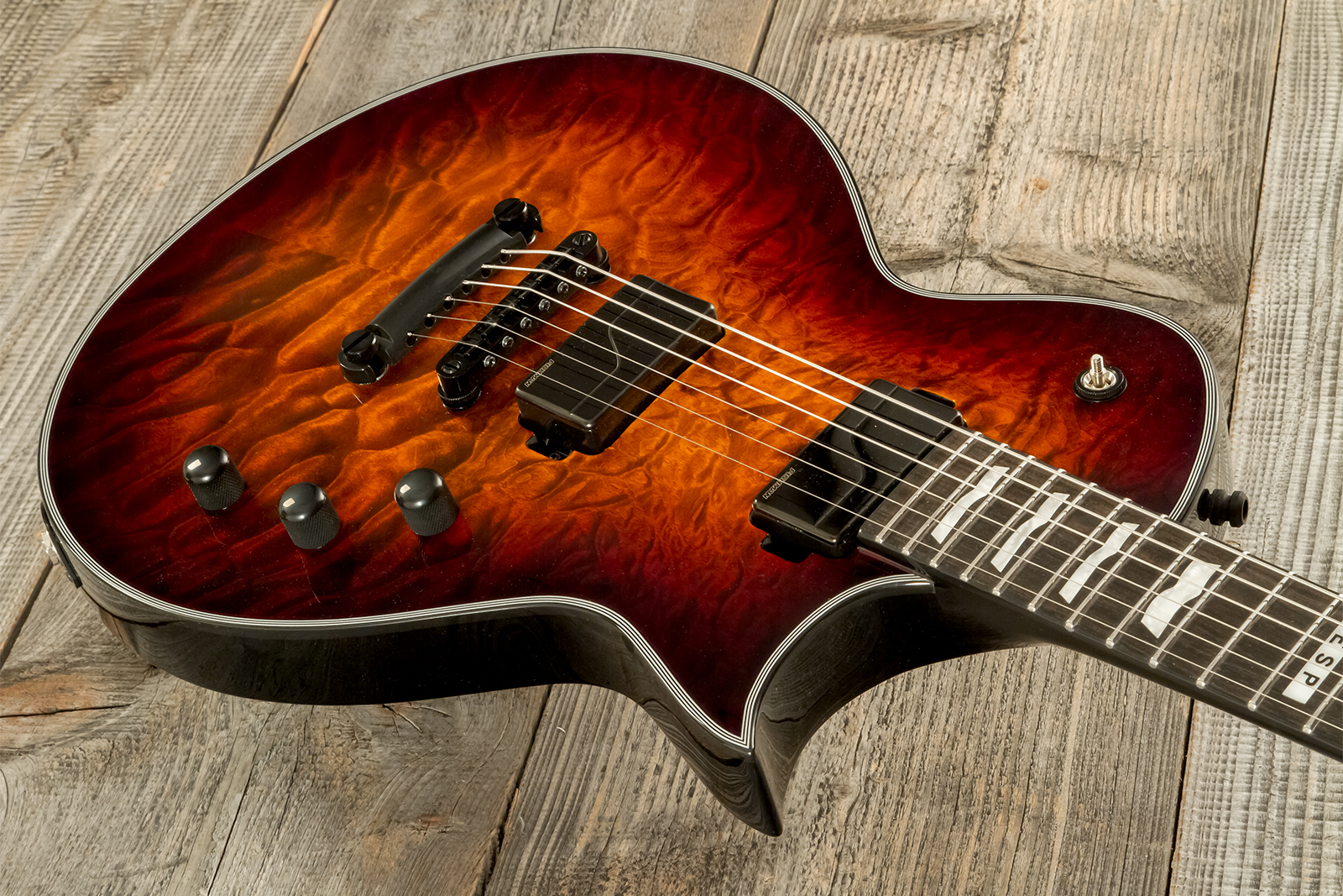 Esp E-ii Eclipse Jap 2h Fishman Fluence Modern Ht Eb - Tiger Eye Sunburst - Guitarra eléctrica de corte único. - Variation 5