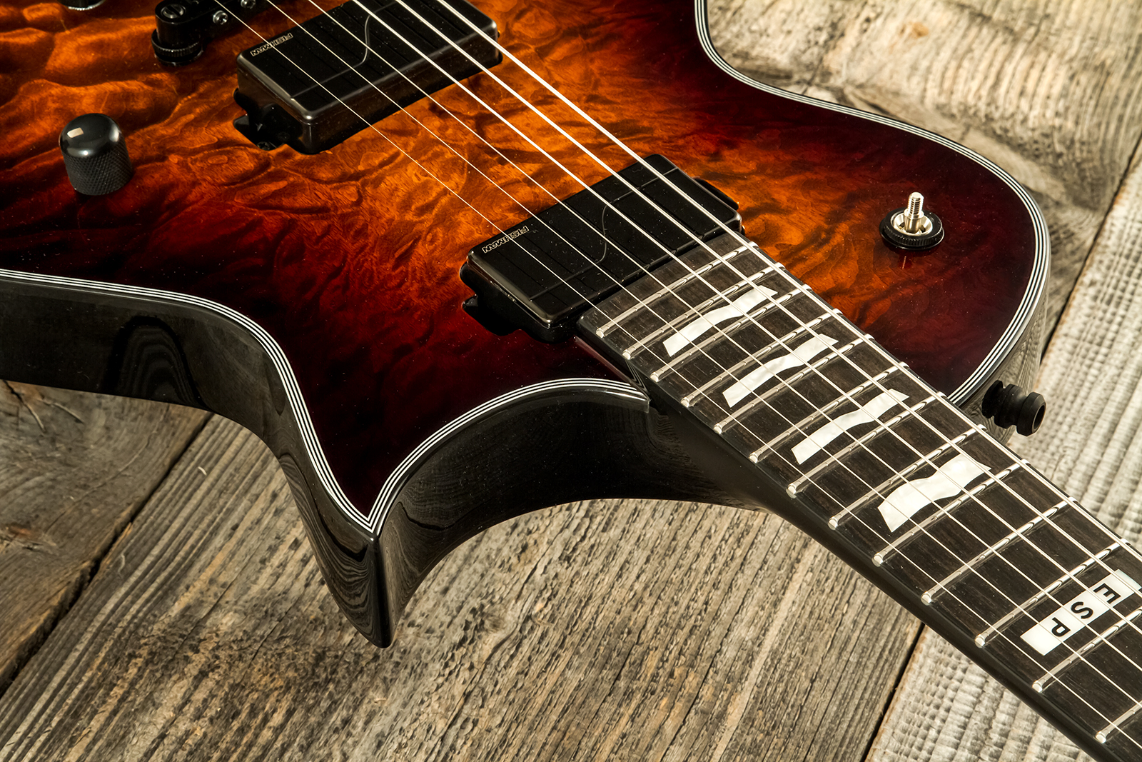 Esp E-ii Eclipse Jap 2h Fishman Fluence Modern Ht Eb - Tiger Eye Sunburst - Guitarra eléctrica de corte único. - Variation 6