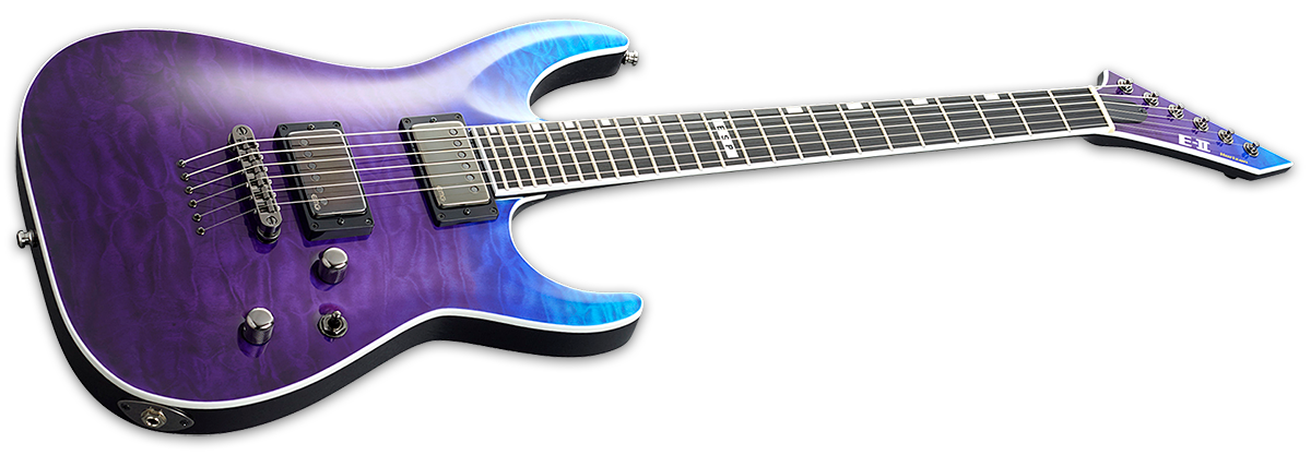 Esp E-ii Horizon Nt-ii Hh Emg Eb - Blue-purple Gradation - Guitarra eléctrica con forma de str. - Variation 2