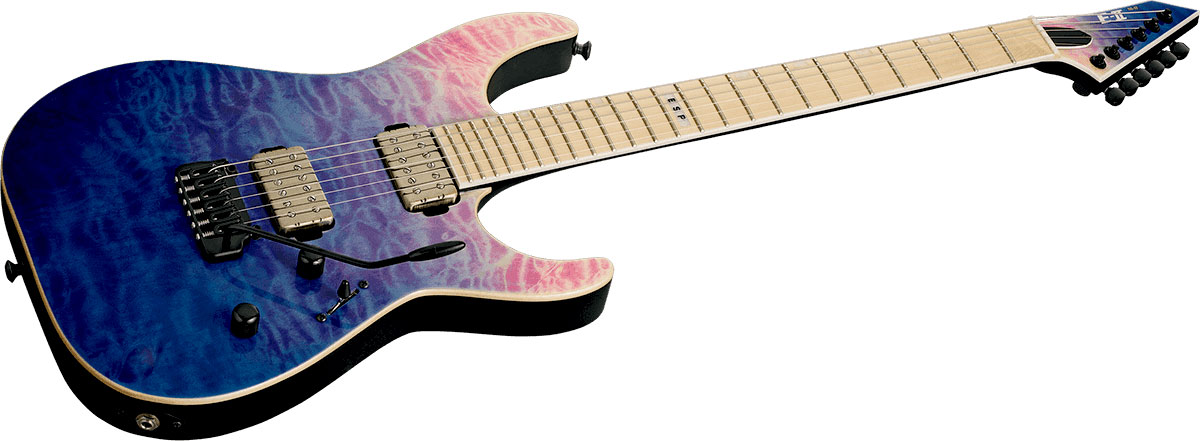 Esp E-ii M-ii Hst Qm Jap 2h Bare Knuckle Trem Eb - Indigo Purple Fade - Guitarra eléctrica con forma de str. - Variation 1