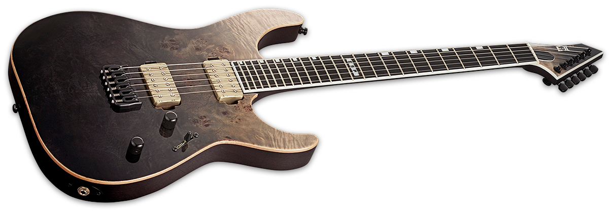 Esp E-ii M-ii Nt Jap 2h Bare Knuckle Ht Eb - Black Natural Fade - Guitarra eléctrica con forma de str. - Variation 1