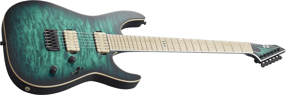 Esp E-ii M-ii Nt Japon Bare Knuckle Hh Fr Mn - Black Turquoise Burst - Guitarra eléctrica con forma de str. - Variation 1