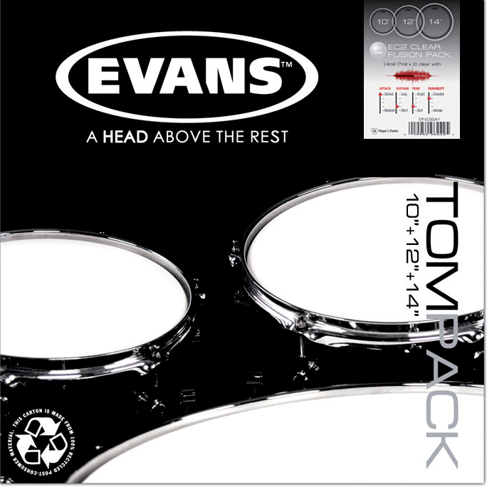 Evans Tom Pack Transparent Fusion 10-12-14 - Pack Peaux - Pack de parches - Main picture