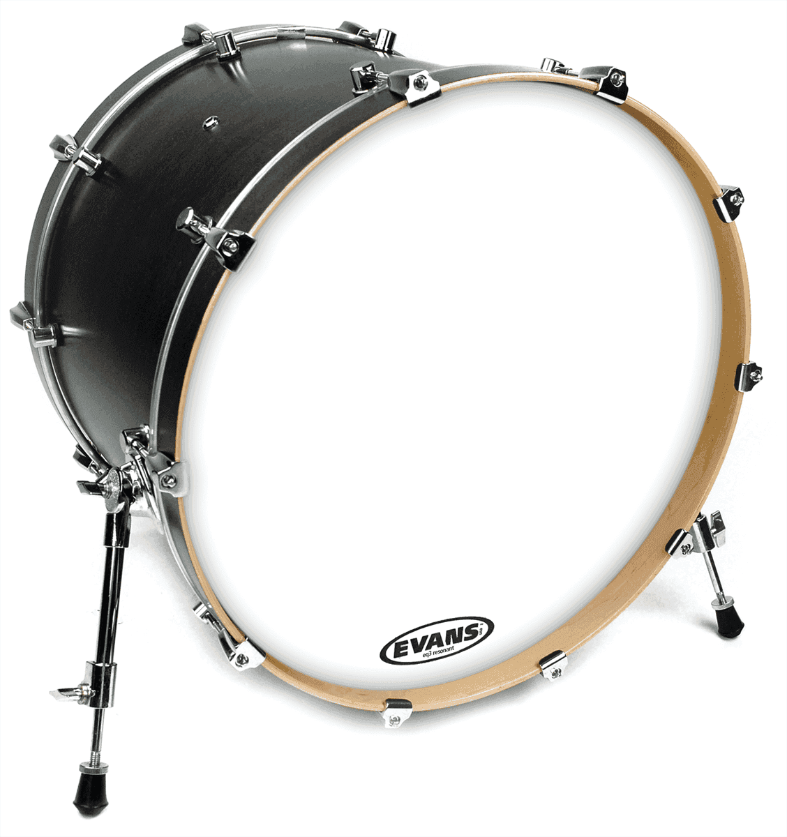 Evans Eq3 Resonant No Port Smooth White Bass Drumhead, Bass Hoop - 16 Pouces - Parche de bombo - Variation 2