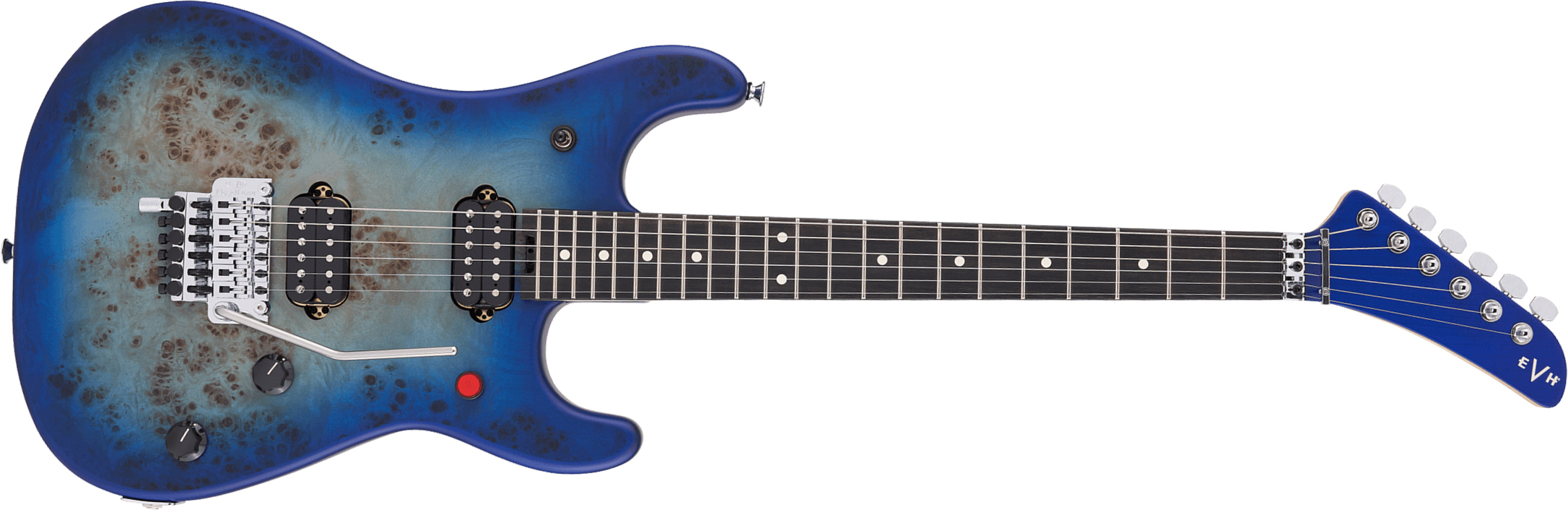 Evh 5150 Deluxe Poplar Burl Mex 2h Fr Eb - Aqua Burst - Guitarra eléctrica con forma de str. - Main picture
